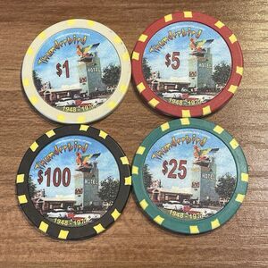 Thunderbird - Lot of *4* Commerative Casino Chips - Las Vegas, Nevada